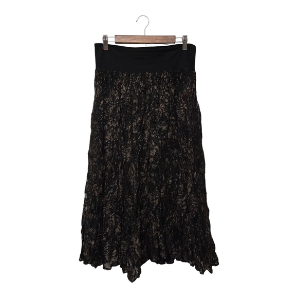 Reba Black Lace Midi Fit and Flare Skirt Sz M - Picture 3 of 8
